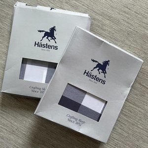 NWT Hastens Original Double Check Pillow Case (set of 2) 50x60 cm